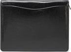 Geslun Vegan Leather Portfolio, Legal Size 8.5 x 14 Pad Holder, Business Padfolio for Men and Women, Zippered 14" Laptop Organizer, Executive Professional Work Travel Notepad Folio, Black