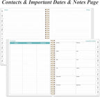 2026 Daily & Monthly Planner - One Page Per Day, Daily Planner from January 2026 - December 2026, Planner 2026 with 12 Monthly Tabs, 8.5" x 11", Flower-B