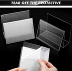 Crtiin 6 Pcs Clear Acrylic Postcard Holder Business Card Holder Greeting Card Display Clear Business Stand Rack for Index Organizer Desk Table Home Office, 6 x 4.25 x 4.5 Inches