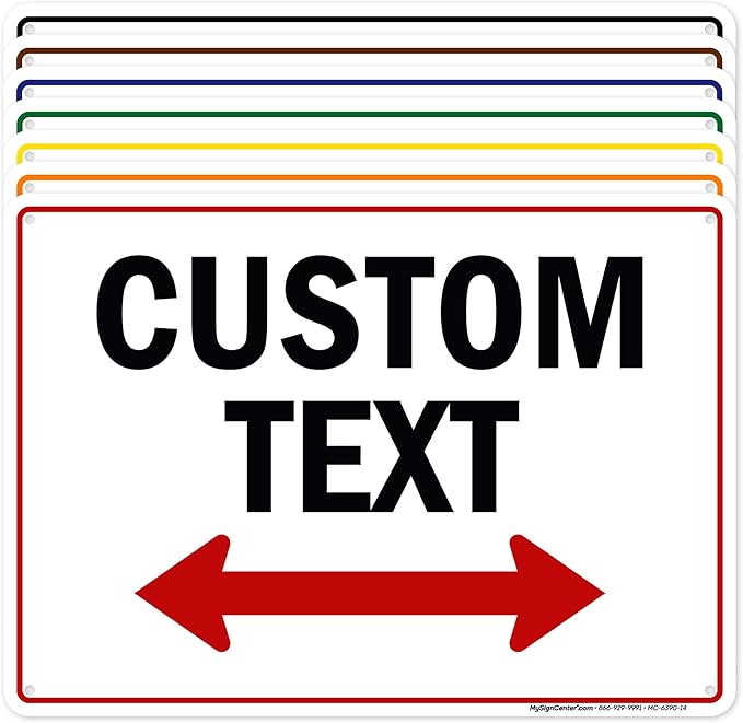 Custom Arrow,Custom Directional Sign, Two Way Arrow,10x14 Inches, Rust Free .040 Aluminum, Fade Resistant, Made in USA by My Sign Center