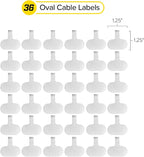 Cable Labels by Wrap-It Storage, Regular, White (36 Pack) - Write On Cord Labels, Wire Labels, Cable Tags and Wire Tags for Cable Management and Electronics, Computers. Great Stocking Stuffer