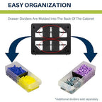 Akro-Mils 16-Drawer Plastic Storage Cabinet | 10-1/2 x 6-1/2 x 8-1/2 Inch | Black | Model 10116 | Garage Organization