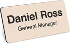 My Sign Center Magnetic Almond Black Name Tags, Personalized - 1.5x3 Inches, Durable Engravable Impact Material, Made in USA