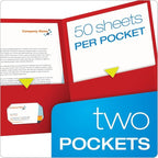 Oxford Twin-Pocket Folders, Textured Paper, Letter Size, Red, Holds 100 Sheets, Box of 25 (57511EE)