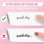 Piochoo Gel Pens, 8 Pcs 0.5mm Fine Point Aesthetic Pens, Quick Dry No Smudge, Smooth Writing Comfortable Grip Pen, Cute Black Ink Journaling Pens for School Supplies Office Desk Accessories