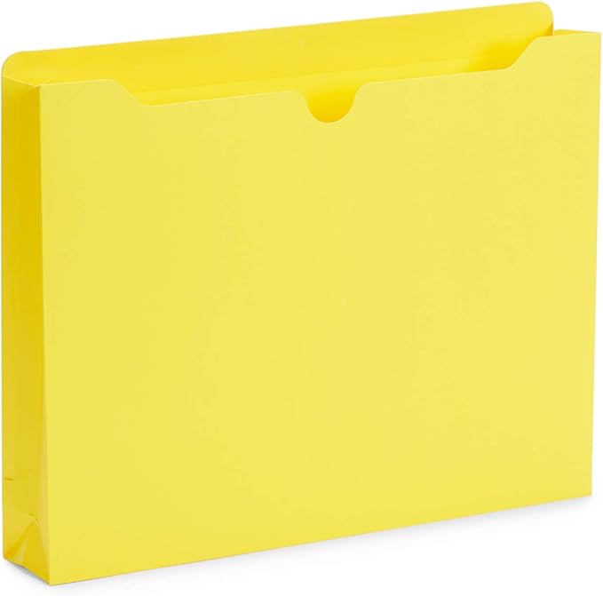 Blue Summit Supplies 1 Inch File Jackets, Expandable Folders, Heavy Duty 1 Inch Expansion Pocket File Folders Letter Size, Assorted Colors, Reinforced Straight Cut Tab,25 Pack