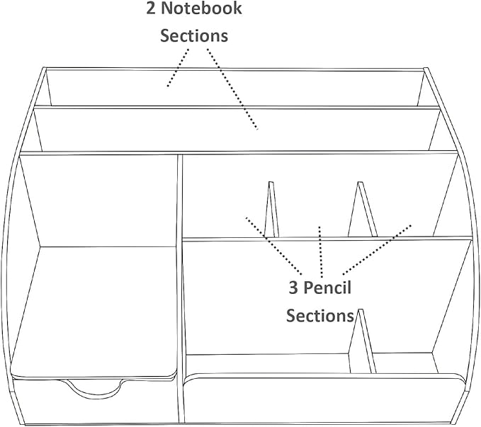 My Space Organizers Clear Acrylic Desk Oganizer, 9 Compartments, Office Supplies and Desk Accessories Organizer, Home Decor Desktop Organizer (Clear)