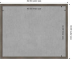 Amanti Art Grey Framed Magnetic Board 34x42 X-Large Vision Board for use with Magnets, 100% Metal Sheet to Display Items as Office Decor or for Home Organization in mudroom, Kitchen or Kids Room