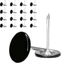 Galdexi 100pcs Upholstery Thumb Tacks for Wall, 7/16 Inch Heavy Duty Flat Head Push Pins, Decorative Long Wall Tacks Nails for Office Home Furniture Decor Fabric Wooden Photo, Black