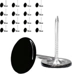 Galdexi 100pcs Upholstery Thumb Tacks for Wall, 7/16 Inch Heavy Duty Flat Head Push Pins, Decorative Long Wall Tacks Nails for Office Home Furniture Decor Fabric Wooden Photo, Black