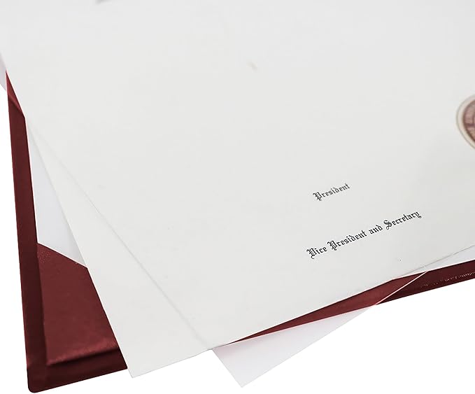 GraduationMall 8.5"x11" Smooth Padded Diploma Cover Certificate Holder Maroon,2-Packs