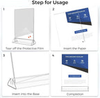 Smarpau Acrylic Sign Holder 8.5x11, 8 Pack Double-Sided Picture Frames Display Stand, Clear Table Number Holders, Plastic Menu Flyer Photo Holders for Office Store Restaurant
