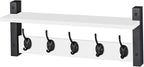 Sorbus Coat Hooks Wall Mount with Shelf – 24 Inch Coat Rack Wall Mount with 5 Heavy Duty Hooks – Floating Wall Shelf with Hooks for Entryway, Bathroom, Bedroom, Kitchen, or Mudroom (White)