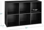 Best Choice Products 6-Cube Storage Organizer, 11in Shelf Opening, Bookcase, Display Shelf, Customizable w/ 3 Removable Back Panels – Black