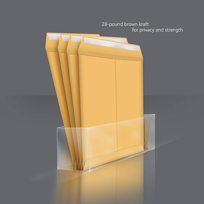 Amazon Basics Catalog Mailing Envelopes, Peel and Seal, 10x13 Inch, Brown Kraft, 100-Pack