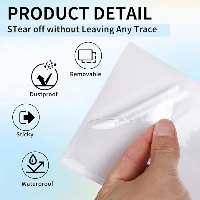 zandfelo 50 Pack 3'' x 5'' Clear Adhesive Index Card Pockets, PVC Labels Holders for Storage Bins and Library Card, Ideal Card Holder with Top Open for Loading and Protecting Your Cards