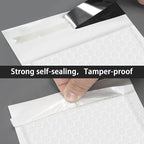 skardeco 6x10 Inch White Bubble Mailers 40 Pack Self-Seal Poly Padded Envelopes Suitable for Small Businesses to Package and Mail Jewelry Cosmetics, Electronic Products, Cards (White, 6x10-40)