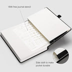 AHGXG Bullet Dotted Journal - 320 Numbered Pages Dot Grid Notebook A5 Thick Journal, 100gsm Thick Dotted Paper, Leather Hardcover,Inner Pocket, 5.75'' × 8.38'' - Black