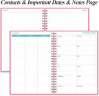 2026-2027 Planner - 18 Months Weekly & Monthly Planner from January 2026 - June 2027, Spiral Planners 2026-2027 with Elastic Closure, Inner Pocket, Medium 5.8" x 8.3", Pink