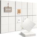 Fluxynara Felt Bulletin Board Tiles -28"x18" Cork Board Alternative for Office Decor, Push Pin Board Wall Organizer 6-Pack-Milky White