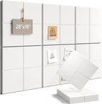 Fluxynara Felt Bulletin Board Tiles -28"x18" Cork Board Alternative for Office Decor, Push Pin Board Wall Organizer 6-Pack-Milky White