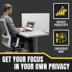 OBEX Clear Acrylic Desk Mounted Privacy Panel, 18" x 60", Clear