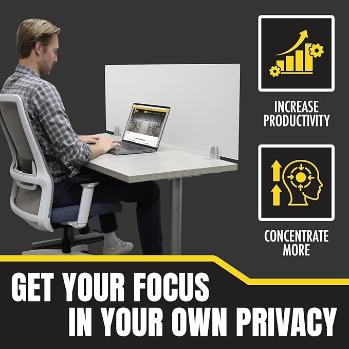 OBEX Clear Acrylic Desk Mounted Privacy Panel, 18" x 60", Clear