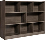 Giantex 8 Cube Bookcase, Freestanding 3-Tier Open Bookshelf, Modern Storage Display Cabinet, Wood Cube Storage Organizer for Living Room, Kid’s Room, Grey
