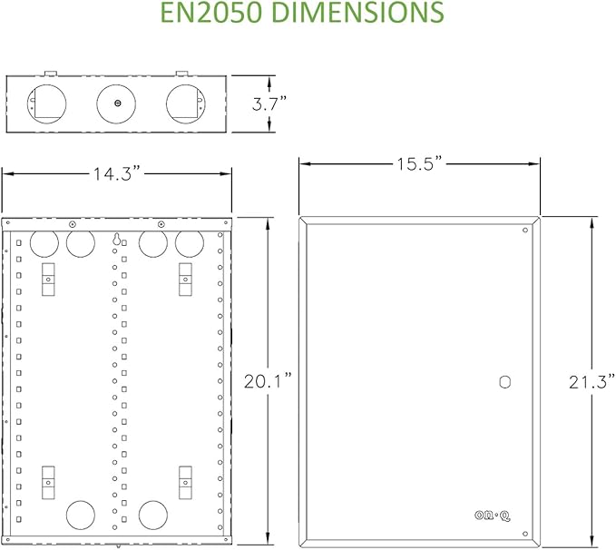 On-Q 20" Structured Media Enclosure with Hinged Cover Lock, Glossy White, Surface or Flush Mount