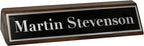 Custom Desk Wedge Name Plate - Personalized Titles and Styles (2x8 Inch, Solid Walnut w/Name Plate)
