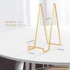 Decolore 4 Pack 6 Inch Gold Picture Stands for Display Square Table Easel Display Stand Frame Stand for Albums, Decorative Plate, Tabletop Poster and Artistic Work