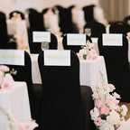 12 Pcs Reserved Seating Signs Reserved Chair Sign Printed Placeholder for Church Pew, Wedding, Party Events (Gold and White, 12 Pcs)