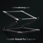 VIGLT Laptop Stand for Desk, Adjustable Laptop Stand Holder Portable Laptop Riser with Multi-Angle Height Adjustable Computer Stand for MacBook Air/Pro and More Notebooks 10-17.3"-Black