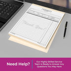 Custom 8.5" x 11" Carbonless NCR Books in 2-Part Duplicate Invoices, Receipts, Work Orders, Sales Orders, Purchase Orders, Estimates, Quote Forms with Your Company/Business Name (100 Sets)