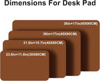 PU Leather Desk Pad Protector Gaming Mouse Pad Non Slip Desk Mat for Keyboard and Mouse Waterproof Desk Writing Pad for Office and Home Desk Accessories(Brown, 35.4 * 17.7)