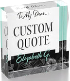 Custom Acrylic Sign Personalized, Custom Desk Name Plate, 18 Styles, (4"x4"), With Gift Box, USA Made by Acryluxe. (Holman)