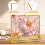 PPH-Sisy Clear Acrylic Sign Holder 6x 4 Horizontal Double Sided Gold Frame Display Stand Table Flyer Holder for Wedding Table Number Menu Holder (6pcs)