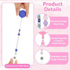 50 Pcs Colorful Beadable Badge Reel, Retractable Clips Holder Beaded Blank Bars with Belt Clip for ID Name, DIY Gift for Nurse Office Supplies