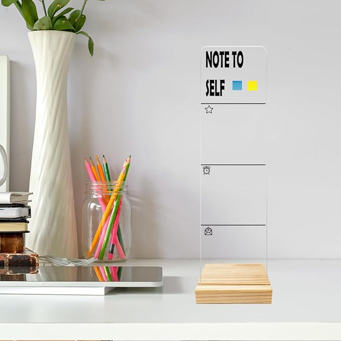 Monitor Memo Board Computer Monitor Memo Board Note To Self Sign Acrylic for Computer Monitors Laptop Desktop No Screen Damage Office Accessories 12.6x 3.15 x 0.2 inches