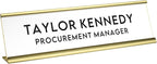 Custom Engraved Desk Plate | Personalized with your Name and Title | Perfect Decor for Office, Business, or Home | Multiple Font and Color Options | 2x8" or 2x10" (White w/Black Letters, 2x8")