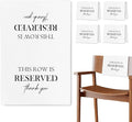 ChissNook Reserved Seating Chair Signs, This Row Is Reserved Pew Cloths Seating Placeholder for Church Pews, Wedding Decorations for Reception Parties Celebrations Event Meetings (White, 4 PCS)