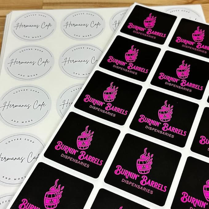 Sunshine Stickers Custom Waterproof Vinyl Stickers with Your Image Photo Text or Logo | Personalized Dishwasher Safe Label for Business Logo
