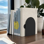 Lulonpon 16 Pieces Book Ends, Bookends, Books Stand, Metal Bookend for Shelves, Black Book Ends for School, Library, Desktop Organizer