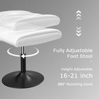 VECELO Foot Rest Under Desk Ottoman, PU Height Adjustable Footrest with Comfort Padding, Leg Rest for Desk for Relieving Leg Pain, Stiffness, and etc, Black