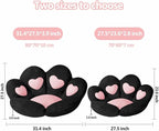 Ditucu Cat Paw Cushion Kawaii Chair Cushions 27.5 x 23.6 inch Cute Stuff Heart-Shaped Seat Pad Comfy Lazy Sofa Office Floor Pillow for Gaming Chairs Room Decor Black