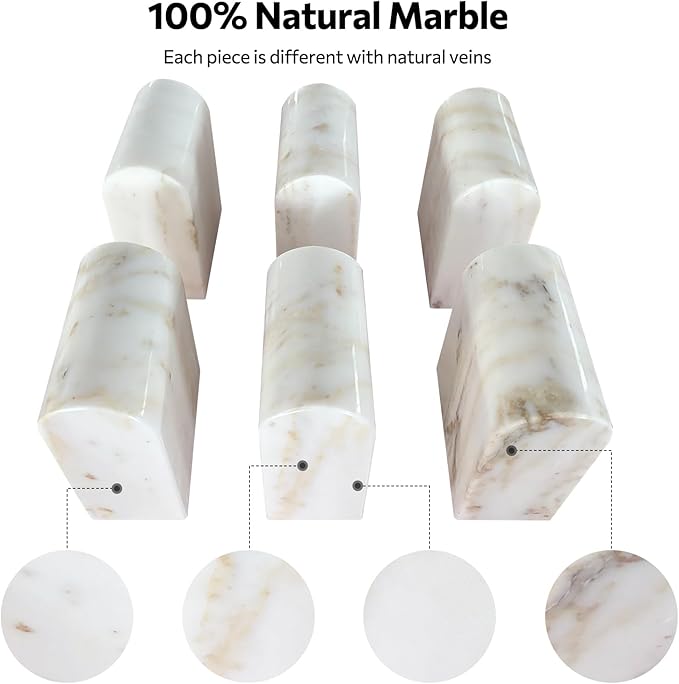 Faticdorr Luxury Marble Bookends for Shelves, 13LB Heavy Duty Marble Book Ends for Heavy Books, Stone Bookends Decorative, Polished, Calacatta Gold Arch, Set of 2