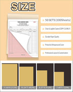 Custom Carbonless Invoice Book with Logo, Personalized Cover & Inner Pages, 2 Part NCR Receipt & Work Order Forms, Easy Tear, Writing Shield for Small Business (2-Part [White/Red], 7.48 x 5.12INCH)