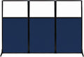 Versare Workstation Partition | Portable Wall Divider | Modern Office Cubicle | Free Standing Privacy Screen | Flexible Work Space | 99" x 70" W/Window, Navy Blue Fabric Panels