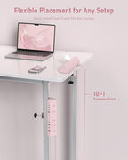Jgstkcity Desk Clamp Power Strip,45W Fast Charging Station,4 USB-C,4 USB-A,1200J Surge Protector,ETL Listed,1875W Extension Cord,Multiple Outlets for Home, Office (Pink, 10 FT Cable)