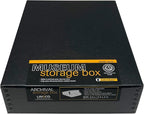 Lineco, 9x12x3 Museum Storage Box, Removable Lid and Drop Front Design. Archival Acid-Free with Metal Edge. Storing for Photos, Documents, Prints, DIY, Black